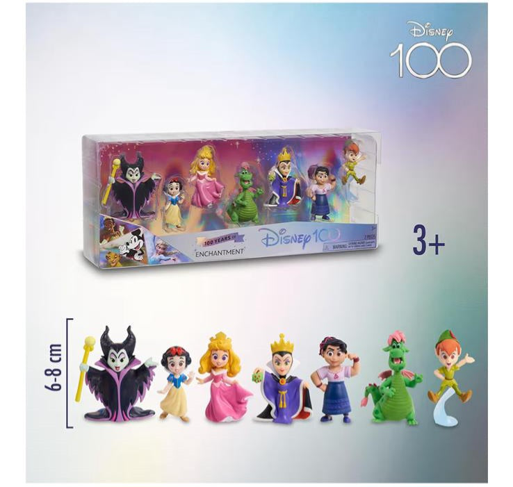 Famosa Disney 100 - Confezione Enchantment, giocattolo da collezione con personaggi Disney, include 8 figure diverse, licenza 100% ufficiale del prodotto, 12 da collezionare
